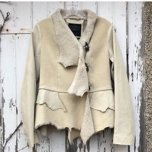 All Saints Native Shearling Jacket 4/6 Antler NEW